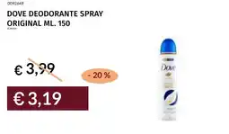 Prezzemolo e Vitale Dove deodorante spray original offerta