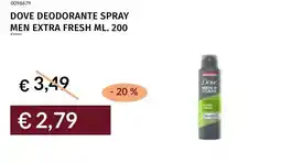 Prezzemolo e Vitale Dove deodorante spray men extra fresh offerta