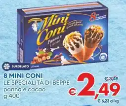 MD Discount 8 mini coni le specialità di beppe panna e cacao offerta