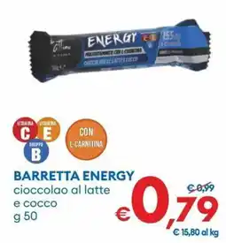 MD Discount Barretta energy cioccolao al latte e cocco offerta