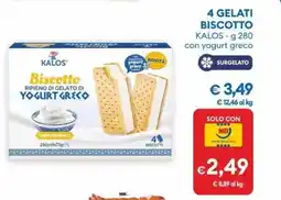 MD Discount 4 gelati biscotto kalos, con yogurt greco offerta