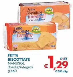 MD Discount Fette biscottate manusol dorate/integrali offerta