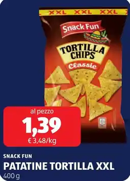ALDI Snack fun patatine tortilla xxl offerta