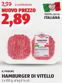 ALDI Il podere hamburger di vitello offerta