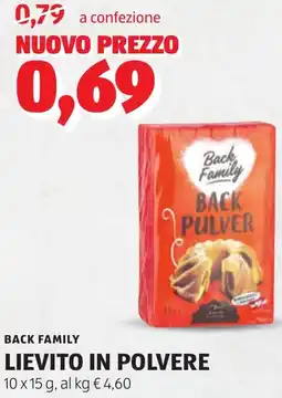 ALDI Back family lievito in polvere offerta