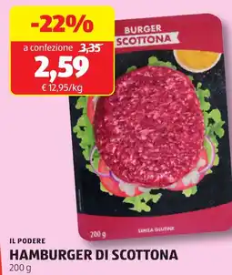 ALDI Il podere hamburger di scottona offerta