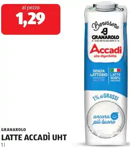 ALDI Granarolo latte accadì uht offerta