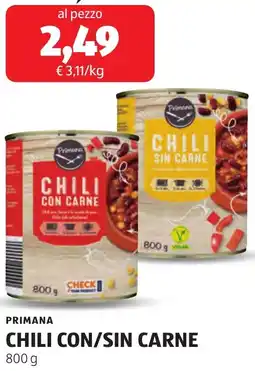 ALDI Primana chili con/sin carne offerta