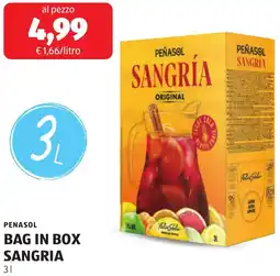 ALDI Penasol bag in box sangria offerta