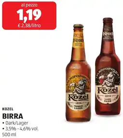 ALDI Kozel birra offerta
