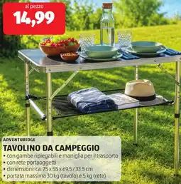 ALDI ADVENTURIDGE TAVOLINO DA CAMPEGGIO offerta