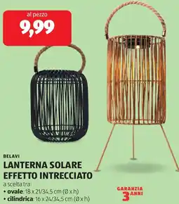 ALDI Belavi lanterna solare effetto intrecciato offerta