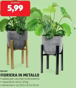 ALDI Belavi fioriera in metallo offerta