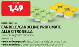 ALDI Home creation candele/candeline profumate alla citronella offerta