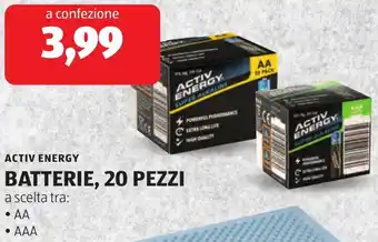 ALDI Activ energy batterie, 20 pezzi offerta