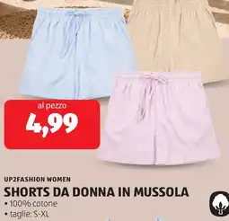 ALDI Up2fashion women shorts da donna in mussola offerta