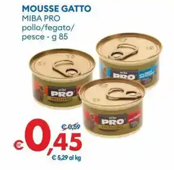 MD Discount Mousse gatto miba pro pollo/fegato/ pesce offerta