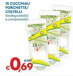 MD Discount 15 cucchiai/ forchette/ coltelli biodegradabili e compostabili offerta