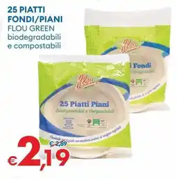 MD Discount 25 piatti fondi/piani flou green biodegradabili e compostabili offerta