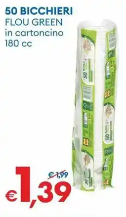 MD Discount 50 bicchieri flou green in cartoncino 180 cc offerta