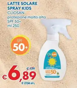 MD Discount Latte solare spray kids cliosan protezione molto alta SPF 50+ offerta