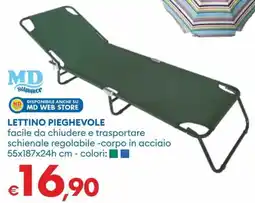 MD Discount Lettino pieghevole facile da chiudere e trasportare offerta