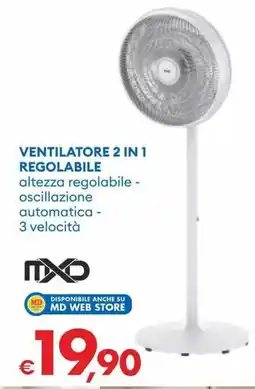 MD Discount Mxd ventilatore 2 in 1 regolabile offerta