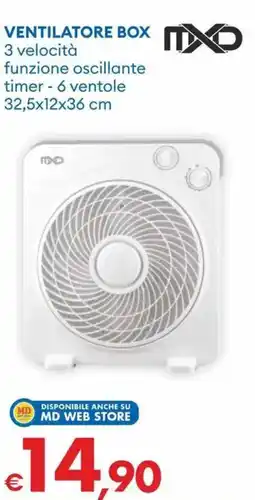 MD Discount Mxd ventilatore box 3 velocità offerta