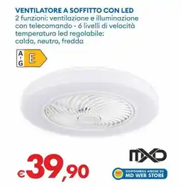 MD Discount Mxd ventilatore a soffitto con led offerta