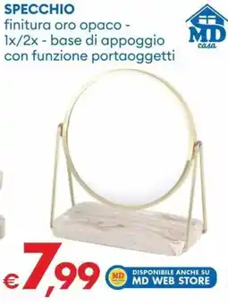 MD Discount Specchio finitura oro opaco offerta