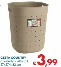 MD Discount Natural style cesta country quadrata alta offerta