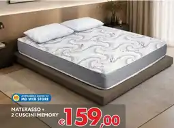 MD Discount Materasso + 2 cuscini memory offerta