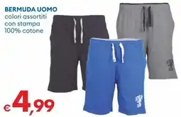 MD Discount Bermuda uomo con stampa 100% cotone offerta
