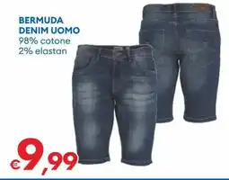 MD Discount Bermuda denim uomo 98% cotone 2% elastan offerta