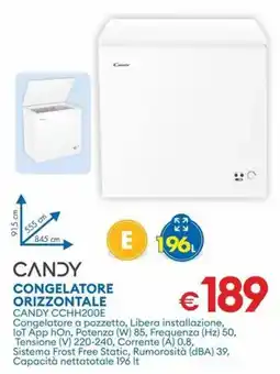 MD Discount Congelatore orizzontale candy CCHH200E offerta