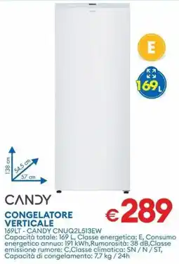 MD Discount Congelatore verticale 169LT-CANDY CNUQ2L513EW offerta