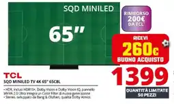 Comet TCL SQD MINILED TV 4K 65" 65C8L offerta
