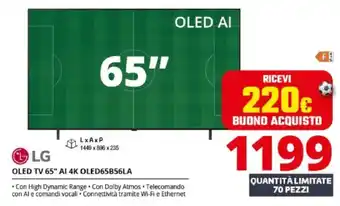 LG OLED TV 65" AI 4K OLED65B56LA