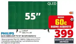 Comet PHILIPS QLED AMBILIGHT TV 55" 4K 55PUS8450/12 offerta