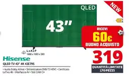 Comet Hisense QLED TV 43" 4K 43E79S offerta