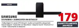 Comet SAMSUNG SOUNDBAR + SUBWOOFER HW-B750D/ZF offerta