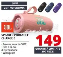 Comet Jbl speaker portatile charge 6 offerta