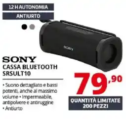 Comet Sony cassa bluetooth SRSULT10 offerta