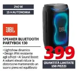 Comet Jbl speaker bluetooth partybox 130 offerta