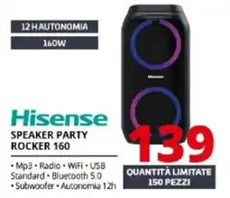 Comet Hisense speaker party rocker 160 offerta
