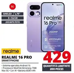 Comet Realme 16 pro smartphone offerta