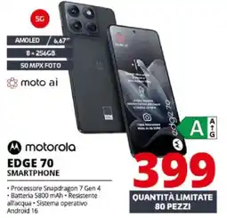 Comet Motorola edge 70 smartphone offerta