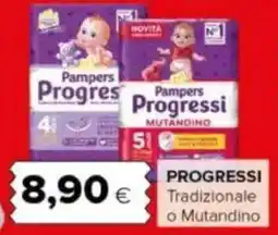 Oasi Pampers progressi tradizionale o mutandino offerta