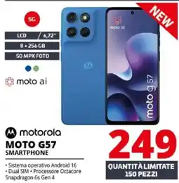 Comet Motorola moto G57 smartphone offerta