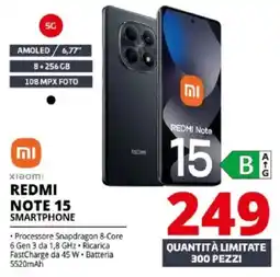 Comet Xiaomi redmi note 15 smartphone offerta